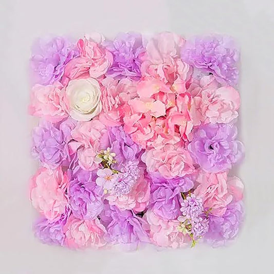 Flower Wall Backdrop, 12PCS 10.6"-15.7" Artificial Flower Wall Panel with Various Styles, 3D Floral Wall Decor for Wedding Photo Background Festive Party Home Decoration (L003, 15 * 15in)