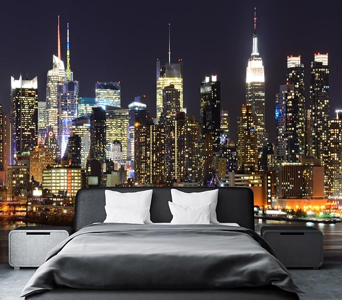 Cliouar-New York City Skyline viewed from Weehawken New Jersey Peel and Stick 90" x 67"