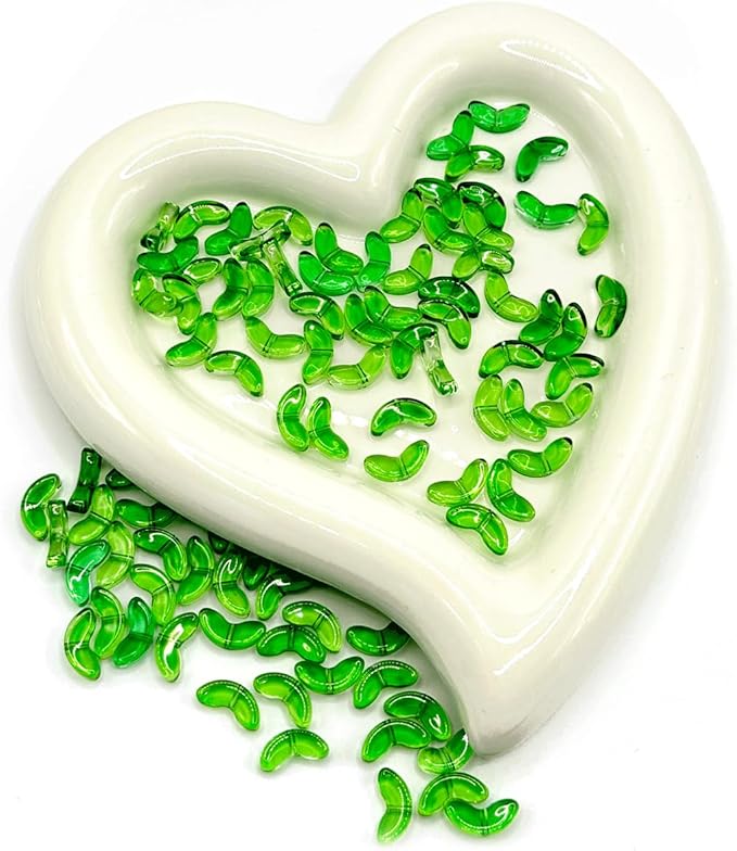 100PCS Tulip Leaves Acrylic Beads, Mini Green Leaf Beads for Tulip, Translucent Green Tulip Leafbud for Jewelry Making, Creative Leaves Beads for Earrings Bracelets Necklaces Lanyard DIY Handicrafts
