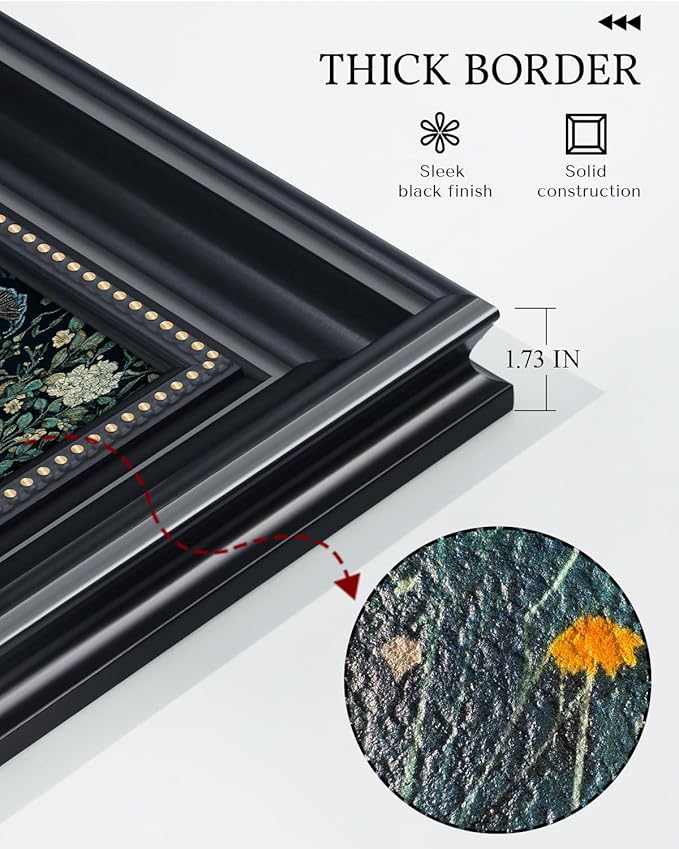 3D Textured Framed Peacock Wall Art 16x16 Vintage Floral Botanical Decor Sandstone Surface, Victorian Antique Bird Painting Black Frame Gold Dot Accents, Classic Peacock Artwork Home Shop Decor