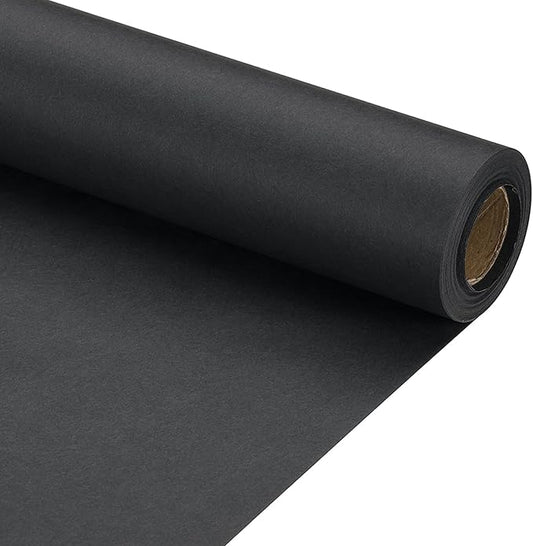 PATIKIL Wrapping Paper, 15" x 394"(33') 70 GSM Craft Paper Roll Kraft Packing Paper for Poster Bulletin Board, Gift Wrapping, Black
