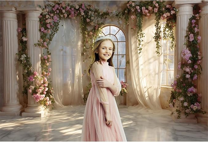 Baocicco Fantasy Castle Backdrops for Wedding 9x6ft Princess Boudoir House Backdrop Windowsills Roman Column Photography Background Bridal Shower Baby Shower Birthday Banner Backdrop