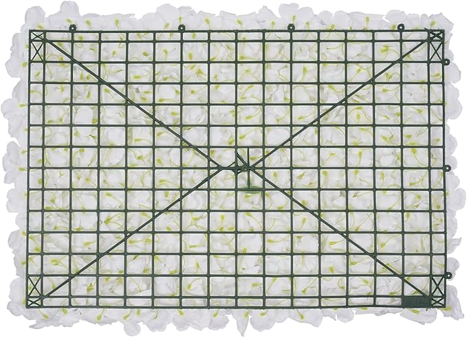 16"x 24" Artificial Flower Wall Panels,Flower Wall Mat Silk Flower Panels for Outdoor Garden Backyard Fence Fence Privacy Screen and Indoor Wall Decor(20Pcs White,Style 3)
