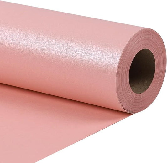LaRibbons Pink Wrapping Paper, Mini Roll-17 Inch x 40 Feet, Solid Color Pearly-Lustre Gift Wrapping Paper Rolls for Wedding, Christmas, Valentine's Day, Birthday, Bridal Shower