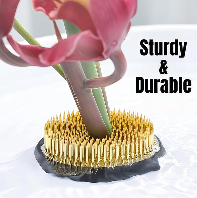 Brass Pin Floral Frog Ikebana Kenzan Flower Arranger Holder with Lead Base Rubber (2.76inch)