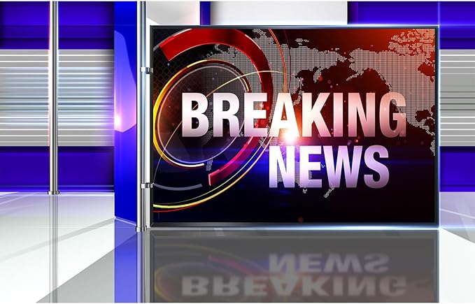 News Broadcast Hall Backdrop Studio TV Breaking News Background News Room Broadcasting Photography Background Program Record News Report Business Newsman Backdrop Kids Portrait Photo Props 15x8ft