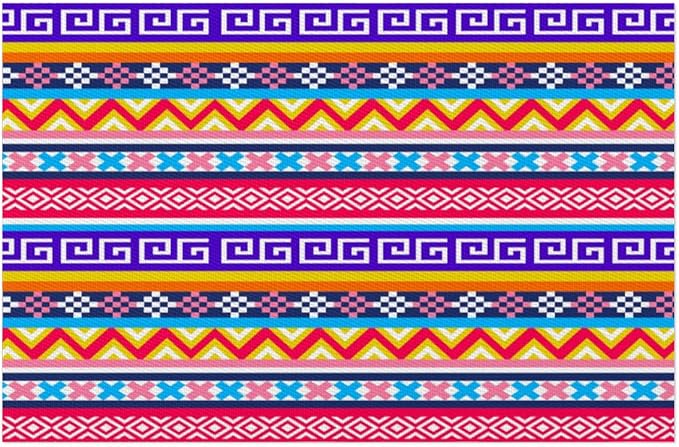 Aztec Rainbow Western Placemats Set of 1 PVC Vinyl Non Slip Table Mats Waterproof Heat Resistant Place Mats Washable Wipeable Dining Table Mat for Kitchen Party Indoor Outdoor Decorative