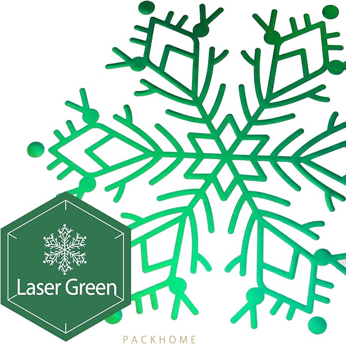 PACKHOME 6 Large Christmas Gift Boxes with Lids 13.5x9x4.1 Inches, Sturdy Collapsible Gift Boxes with Magnetic Closure (Green Snowflake Pattern)