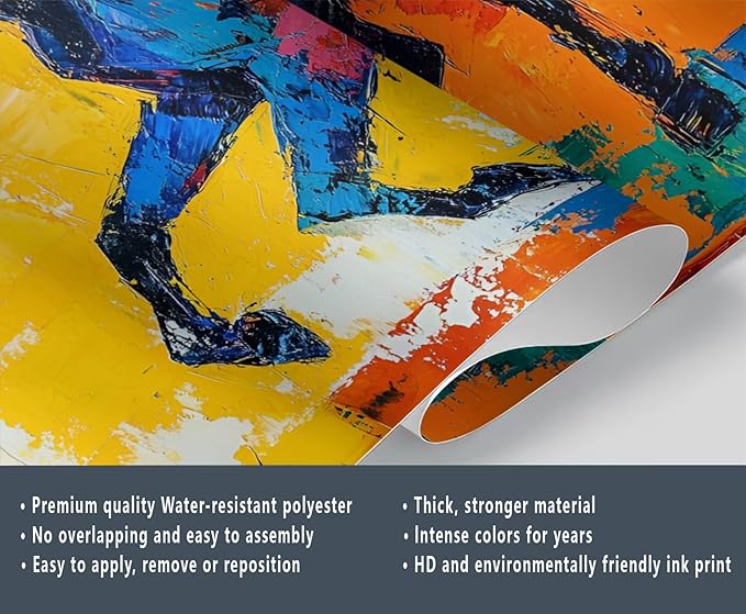 Abstract Horse Wall Mural, Colorful Horse Art 3D Wall Murals, Bold Abstract Animal Wallpaper Mural, for Living Room Bedroom Large Wallpaper Indoor Decor 137.8" W x100 H