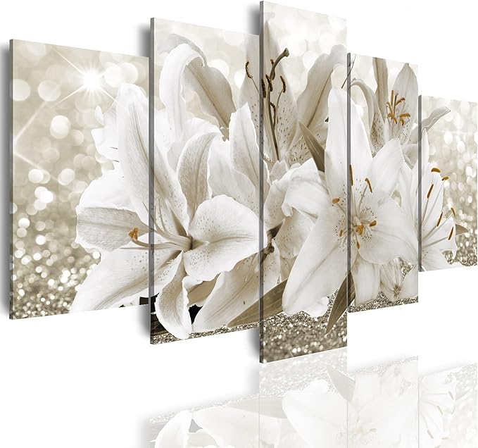 LUDUHU Arts Modern Flower Theme Wall Art - Abstract Orchid Canvas Wall Decor Flower Abstract Painting Still Life Canvas Wall Art for Home Decor (B,Oversize 60x30inch)