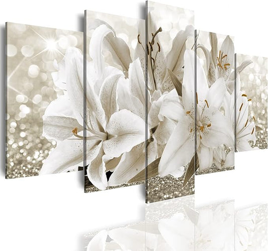 LUDUHU Arts Modern Flower Theme Wall Art - Abstract Orchid Canvas Wall Decor Flower Abstract Painting Still Life Canvas Wall Art for Home Decor (I,Oversize 80x40inch)