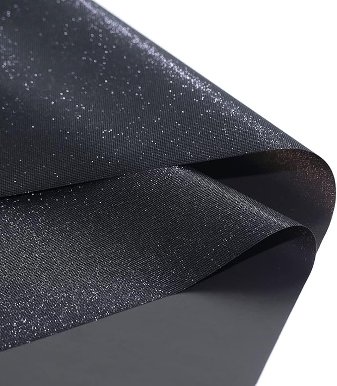 FWSA WRAPS Flower Bouquet Wrapping Paper Black 40 Sheets Waterproof Glitter Floral Wrapping Paper Sheets Handmade DIY Rose Flowers Gift Packaging Material 22.8X22.8 Inches (COLOR 1)