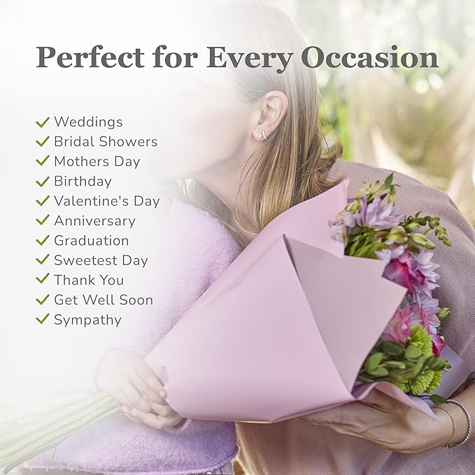 the florist Supply 20 Sheets Premium Flower Wrapping Paper | Waterproof Flower Wrapping Paper for Bouquets | Double Sided Floral Bouquet Sheets | DIY Gifts Colorblend Peony Haze