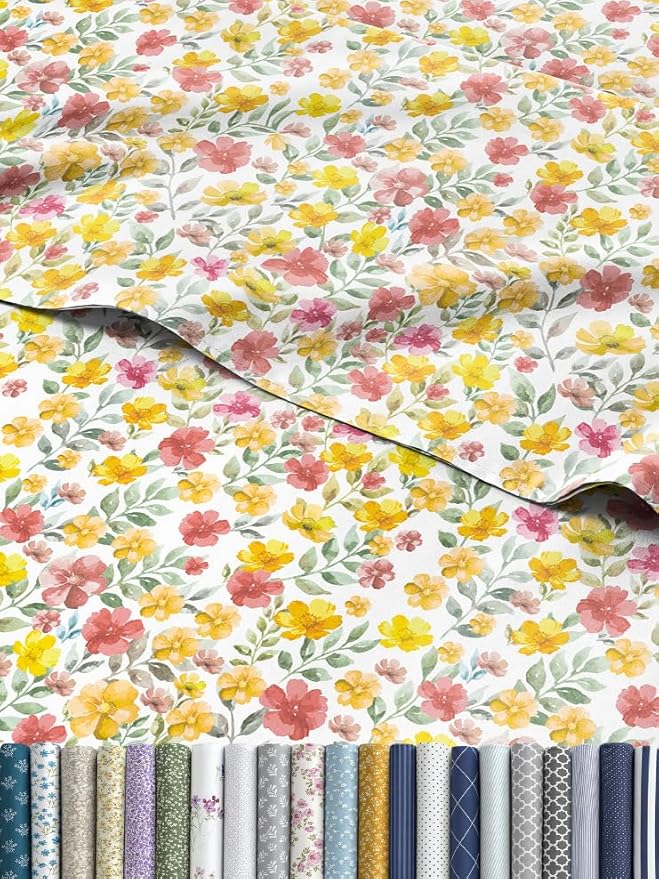 Floral Sheets - Watercolor Floral Bed Sheet Set - 1 Flat, 1 Fitted & 2 Pillowcases w/ Deep Pockets - Comfy, Wrinkle & Fade Free Boho Botanical Bedding - Soft, Breathable and Cooling - Full Size New