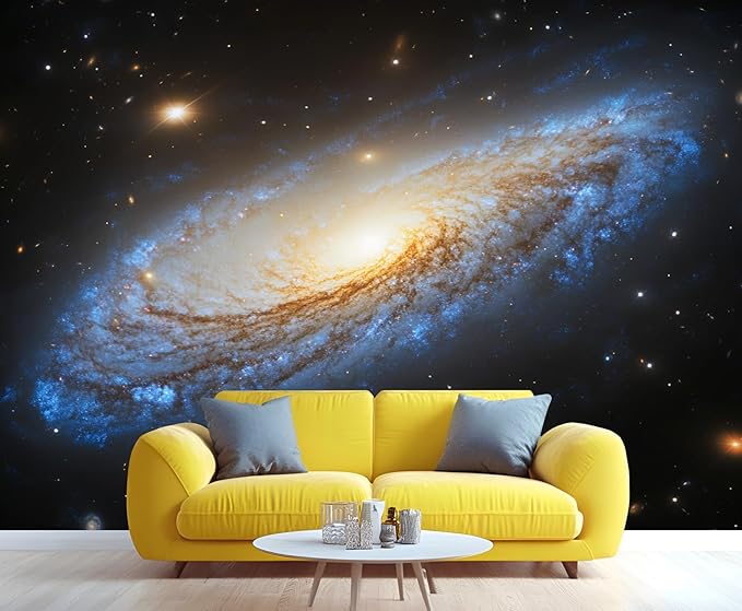 Spiral Galaxy Wall Mural, Outer Space 3D Wall Murals, Universe Wallpaper Mural, for Living Room Bedroom Large Wallpaper Indoor Decor 157.5" W x110.3 H