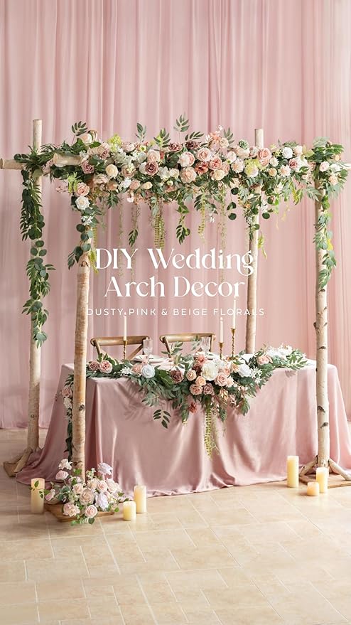 Ling's moment Dusty Rose Artificial Flowers 16pcs Faux Silk Roses with Stems Real Look, 3.5" Fake Vendela Roses Bulk for DIY Wedding Bouquets Centerpieces Party Baby Shower Home Decoration
