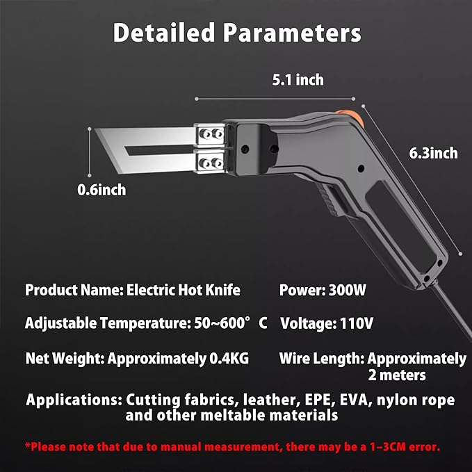 Foam Cutter Electric Hot Knife, Foam Cutting Tool Kit,300W Styrofoam Cutting Tool Kit for Cutting Foam Board Insulation, EPP, EPS, XPS, EVA, EPE, PU, KT Board, Sponge, Nylon (10-in-1 Kit)