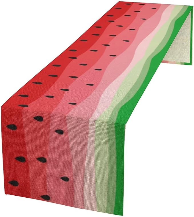 Watermelon Table Runner,Summer Fruit Tropical Birthday Party Decorations Dining Room Home Kitchen Table Decor 13 x 60Inch