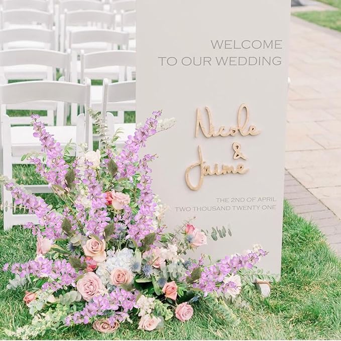 Purple Long Stem Delphinium Artificial Flower 6pcs Fake Larkspur Artificial Flowers 35.43''Silk Flower for Tall Vase Floral Arrangement Wedding Centerpieces Home Garden Party Decor(Purple)
