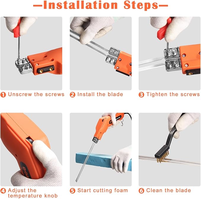 DOMINOX Hot Knife Foam Cutter with 4 Blades, Foam Cutting Tool Kit, Heavy-duty Case Styrofoam Cutter for Cutting Foam Board Insulation, EPP, EPS, XPS, EVA, EPE, PU, KT Board, Sponge, Nylon