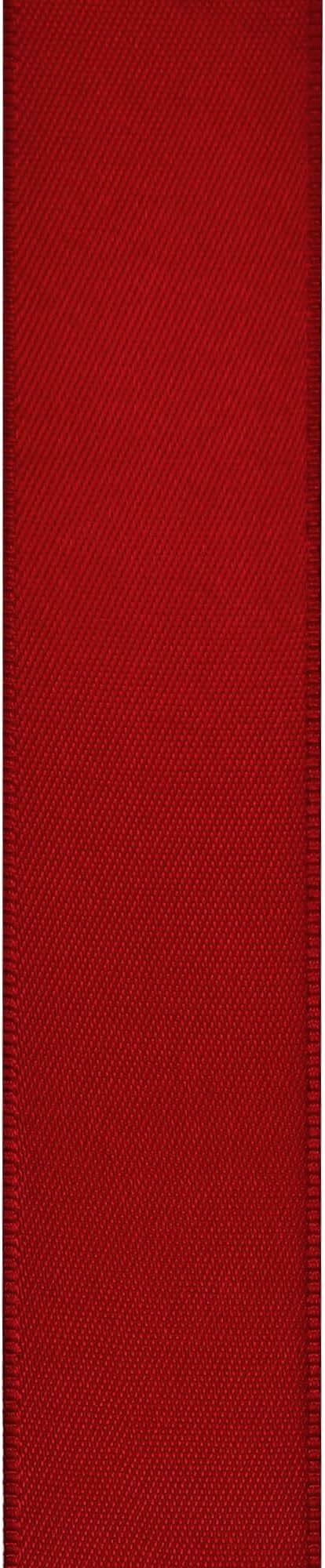 LIUYAXI Red Double Faced Satin Ribbon, 2" X Continuous 25 Yards, Ribbons Perfect for Gift Wrapping Wedding Bouquet Decor DIY Craft Bow Making & Other Projects