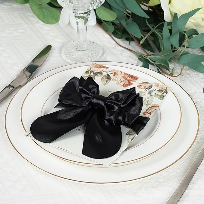 Black Satin Ribbon 2 Inch 60 Yards, Versatile Polyester Fabric Ribbons for Gift Wrapping, Flower Bouquet, Wedding, Crafts, Festival, Halloween and Outdoor Decor