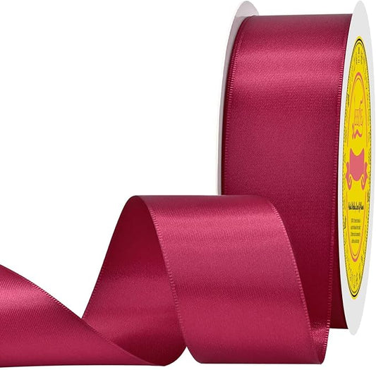 Double Face Beauty Red Satin Ribbon 1-1/2" X 50 Yards Polyester Beauty Red Ribbon for Gift Wrapping Very Suitable for Weddings Party Hair Bow Invitation Decorations and More