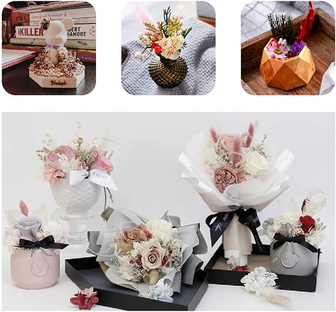 3 Packs Real Natural Dried Flowers for Making Mobile Phone Case Candle Handmade Crafts Epoxy Resin Pendant Necklace Jewelry DIY Accessories,Mixed Multi-Color Dried Flowers(Random Shipping 3 Packs)