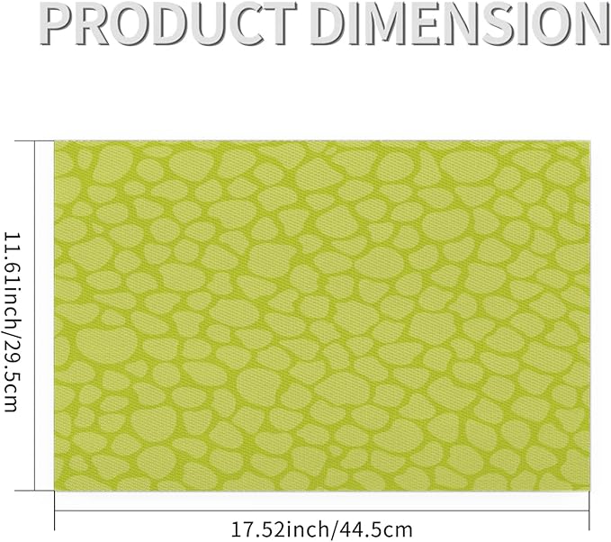 Sage Green Modern Placemats Set of 1 PVC Vinyl Non Slip Table Mats Waterproof Heat Resistant Place Mats Washable Wipeable Dining Table Mat for Kitchen Party Farmhouse Indoor Outdoor Decorative
