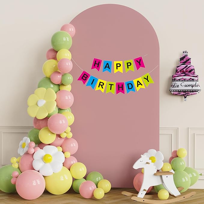 Putros 7.2ft Metal Arch Stand with Cover Light Dusty Rose Spandex Fitted Wedding Arch Cover and Round Top Chiara Backdrop Stand Set for Birthday Party Baby Shower Decoration