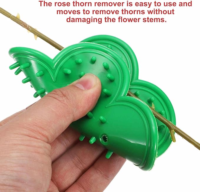HARFINGTON 2pcs Rose Thorn Stripper Tool Set 4.7" PVC Flower Thorn Leaf Remover Flower Stem and Leaf Stripping for Gardening Home Florist Arrangement, Blue Green