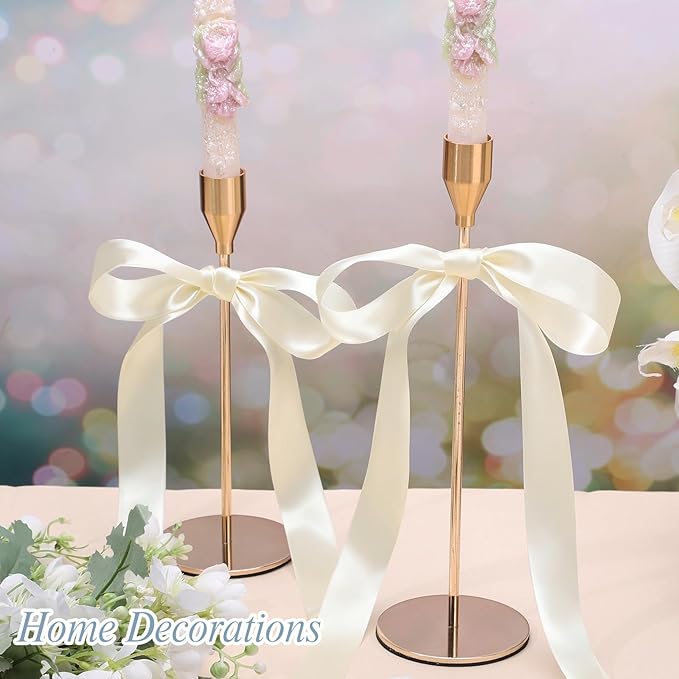 Double Faced Ivory Satin Ribbon 1 inch 60 Yards Cream Ribbon for Crafts Hair Bows Gift Wrapping Wedding Invitation Decorations