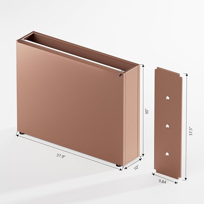 GSK Lighted Brown Metal Planter Box with LED Outdoor | Indoor Rectangular Flower Trough Built-in Light Versatile Rectangle Lighting Planters Easy Assemble Insert Drainage Hole Porch Patio Tarrace Yard