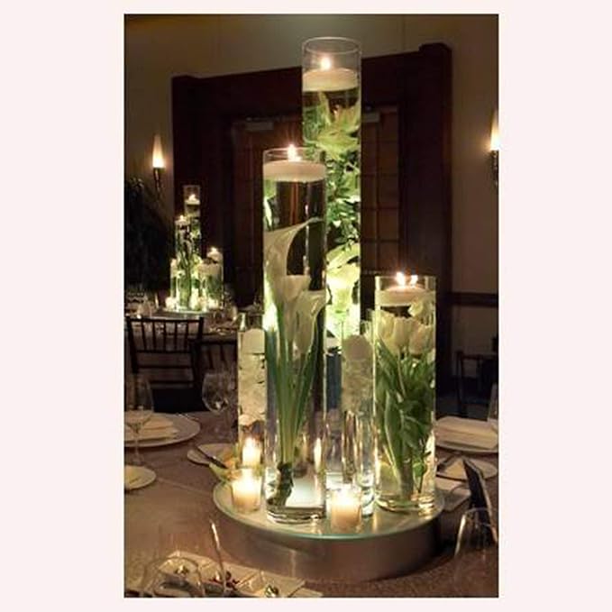WGV Cylinder Vase Bulk, Diameter 5", Height 20", Clear Glass Floral Planter Container, Tall Centerpiece Arrangement for Wedding Party Event Home Office Decor, 6 Pieces