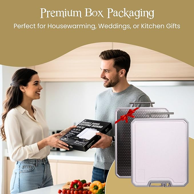 Stainless Steel Cutting Board, Double-Sided 304 Stainless Steel & PP, Built-In Knife Sharpener, Non-Slip Juice Groove, Dishwasher Safe Steel Cutting Boards For Kitchen, Large (17.7" x 12.6")