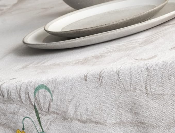 Maison d' Hermine Table Cloth Rectangle Table 100% Cotton 70 x 108 Inches Tablecloth Reusable Decorative for Dining Room, Farmhouse, Home, Party, Festive & Wedding Spring Summer - Basse Cour