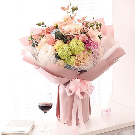 LWFyyds Korean solid color kraft paper roll, flower wrapping paper, bouquet material, gift wrapping paper - Light brown
