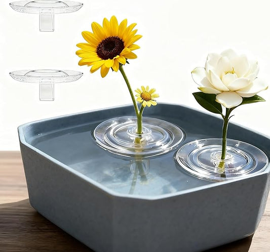 2025 Creative Floating Flower Arrangement Holder, Clear Acrylic Floral Bowl Stem Holder, DIY Floating Centerpiece Bouquet Holders, PVC Flower Float for Weddings, Parties & Fish Tanks (30, L)