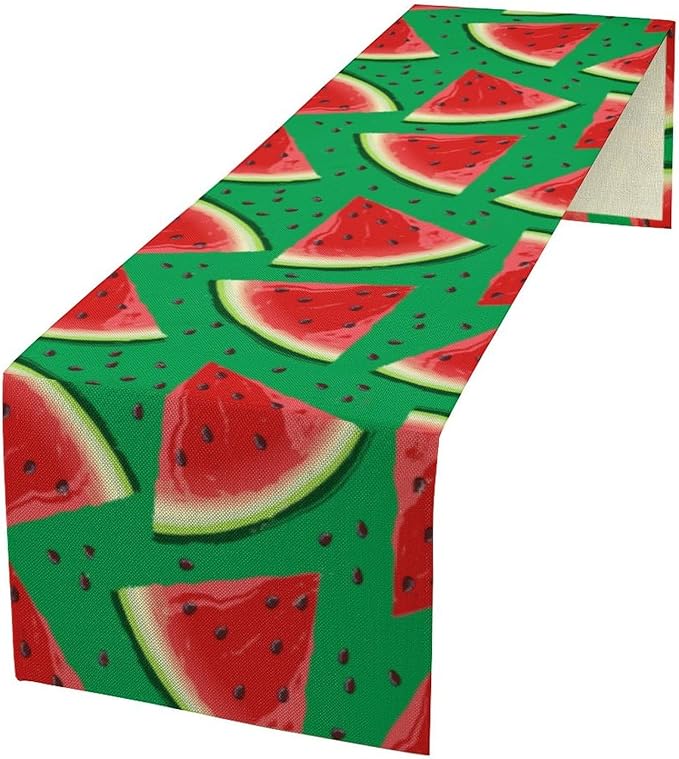 Watermelon Table Runner,Summer Fruit Tropical Birthday Party Decoration Dining Room Home Kitchen Table Decor 13 x 108In