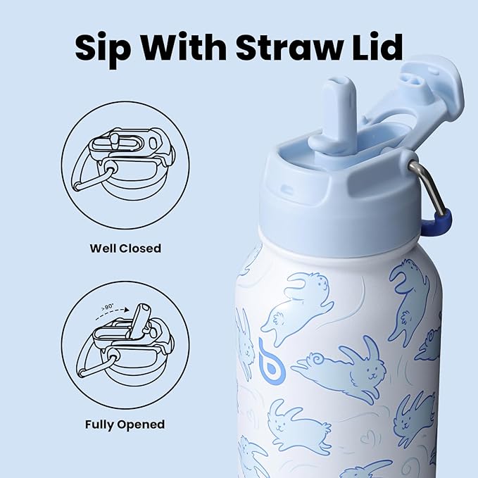 BOTTLE BOTTLE 32oz Insulated Water Bottle Stainless Steel Sport Water Bottle with Straw Dual-use Lid Design for Gym with Pill Box
