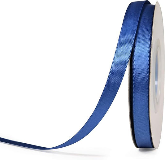 YAMA Royal Blue Double Face Satin Ribbon 3/8 Inch 25 Yards Thin Royal Blue Ribbon for Gift Wrapping Ribbons Decorations DIY Crafts Arts