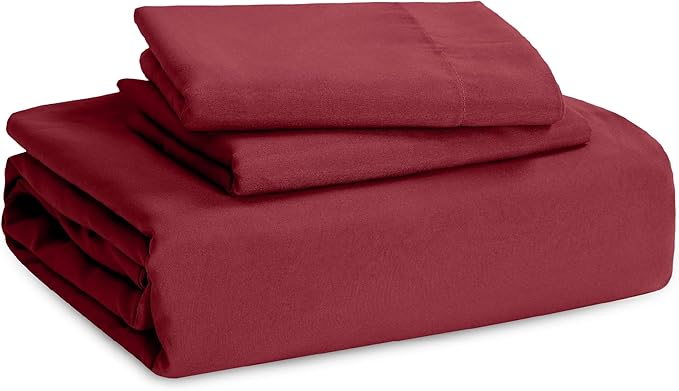 Bedsure Red Duvet Cover Full Size - 3 Pieces Prewashed Extra Soft Cotton-Like Bedding Set, Includes 1 Duvet Cover 80x90 Inches with Zipper Closure & 2 Pillow Shams, Comforter Not Included
