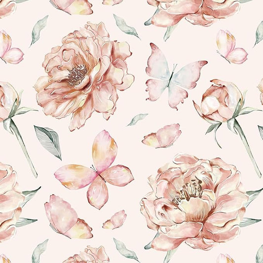 Safiyya Peel and Stick Wallpaper Floral Contact Paper for Cabinets and Drawers Modern Wall Paper Pink Peony Self Adhesive Removable Wallpaper for Bedroom Vinyl Rolls 78.7''×17.3"