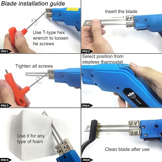 Foam Cutter Styrofoam Cutter Foam Electric Cutting Tool Air Cooled Hot Knife Adjustable Power Foam Cutter for EPP, EPS, XPS, EVA, Sponge, EPE, PU, Nylon(200W 110-120V)