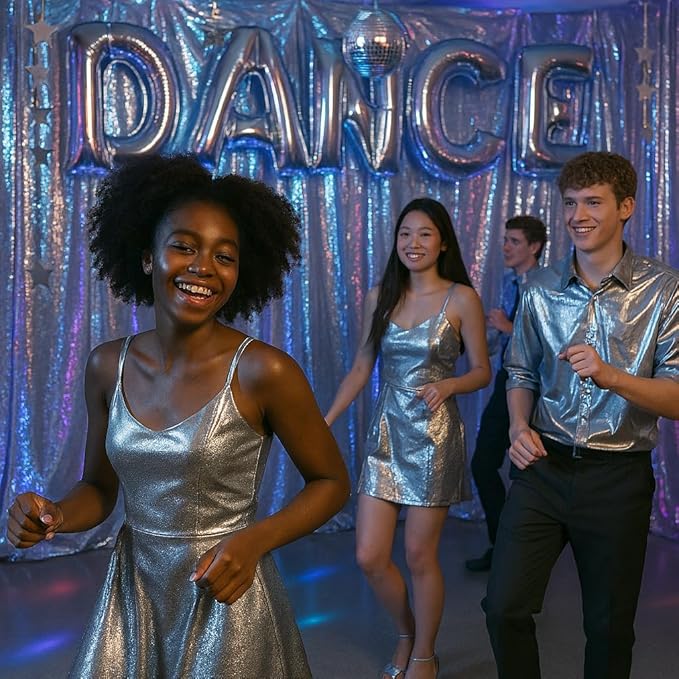 Anderson's Silver Shiny Metallic PVC Roll: 47" x 100' Flame-Resistant Event Decor for Weddings, Parties, Photo Booths, Gift Wrap, Table Covers, Backdrops, Crafts & Holiday Decorations