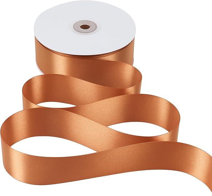 MEEDEE Terracotta Satin Ribbon - 1-1/2 Inch Double Faced Orange Ribbon by 50 Yards for Christmas, Thanksgiving, Fall, Wedding, Flower Bouquet
