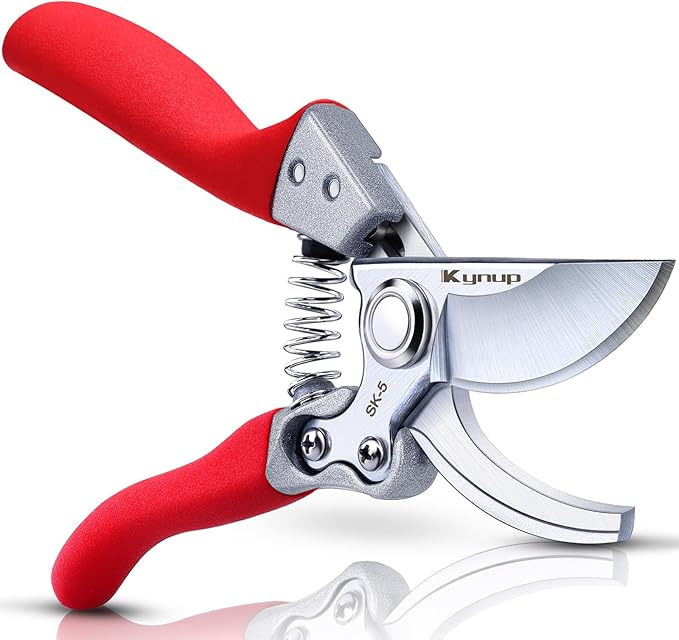 Kynup Pruning Shears, Gardening Scissors, Pruners for Gardening, Garden Grass Clippers Hand Hedge Shears, Heavy Duty Garden Tools(Red)