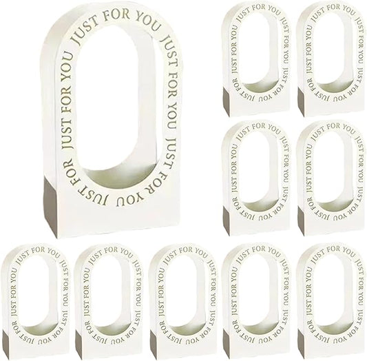 QCdeSoulBLV 10PCS Flower Boxes for Arrangements 8.7x4.7x15 Inch Handheld Hollow Minimalist Packaging Flower Bags for Wedding Decoration Gifts Birthday Party
