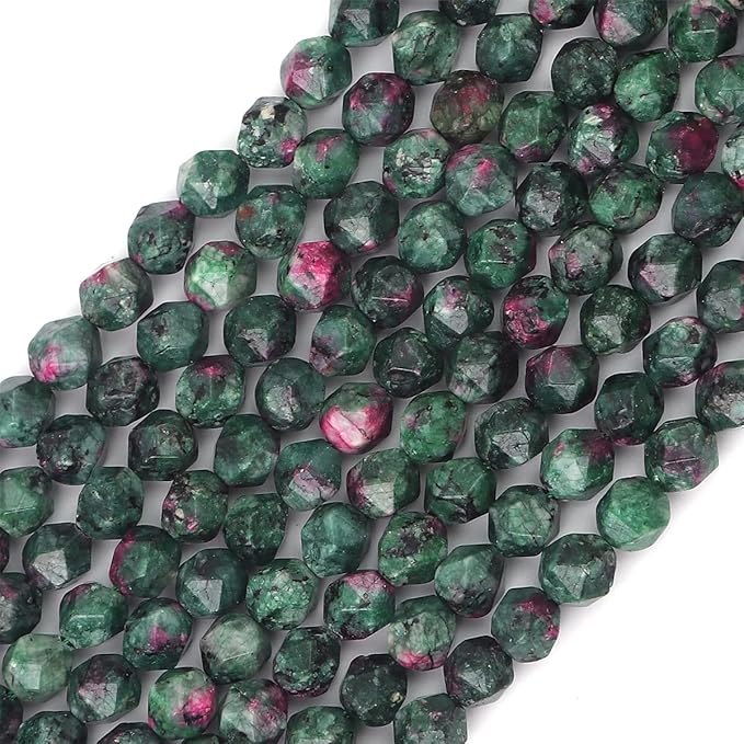 Faceted Natural Zoisite Stone Round Beads 6mm 36cm/Strand for Jewelry Making