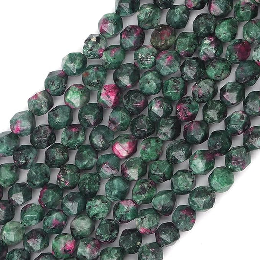 Faceted Natural Zoisite Stone Round Beads 6mm 36cm/Strand for Jewelry Making
